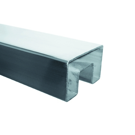 Nutrohr Edelstahl V2A 60 x 40 mm fuer Glas mit LED-Kanal L=5000 mm-89-11A6920640-A.4