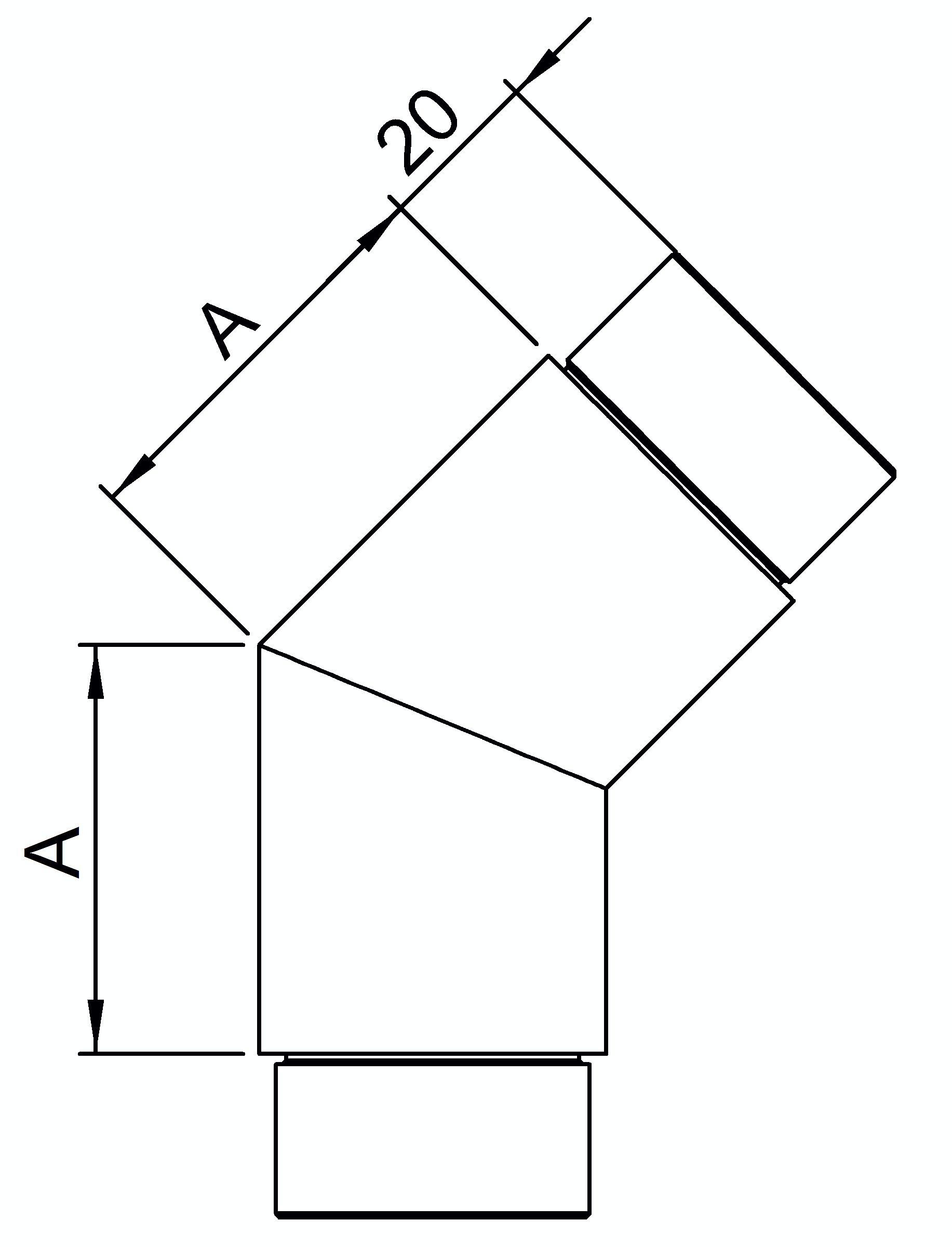 Eckbogen 135° - zum Kleben - fuer Rundrohr- Ø 42-4x2 mm - V2A-11-3628-A.4
