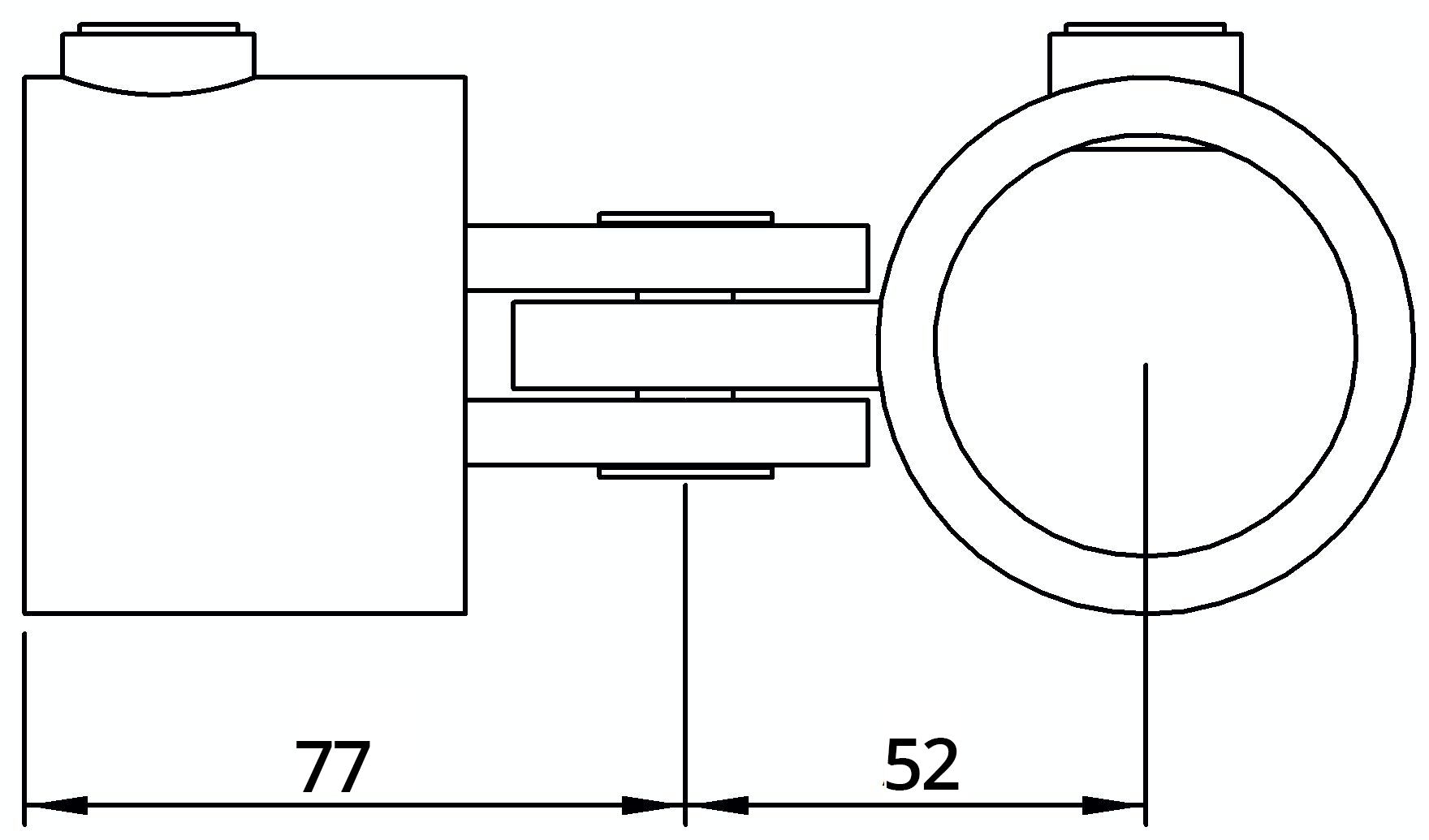 Rohrverbinder - Gelenkstueck einfach - 173D48 - 48-3 mm - 1 1-2- - Feuerverzinkt u. Elektrogalvanisiert-173D48