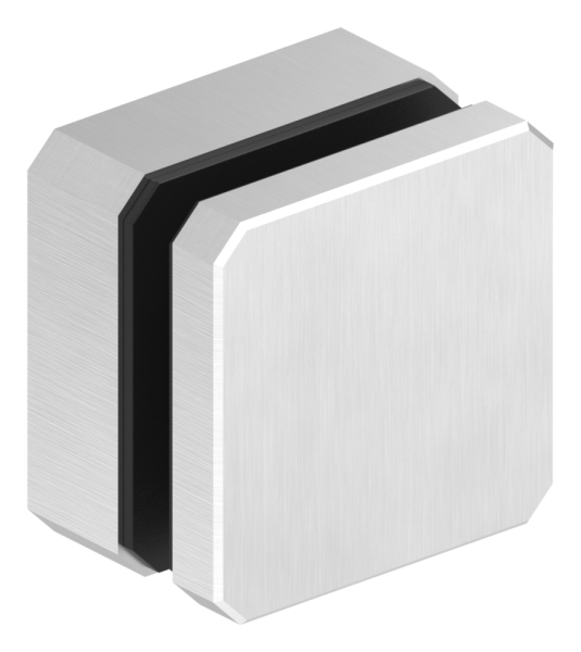 Glas-Punkthalter | 63x63 mm | für Anschluss: flach | V2A