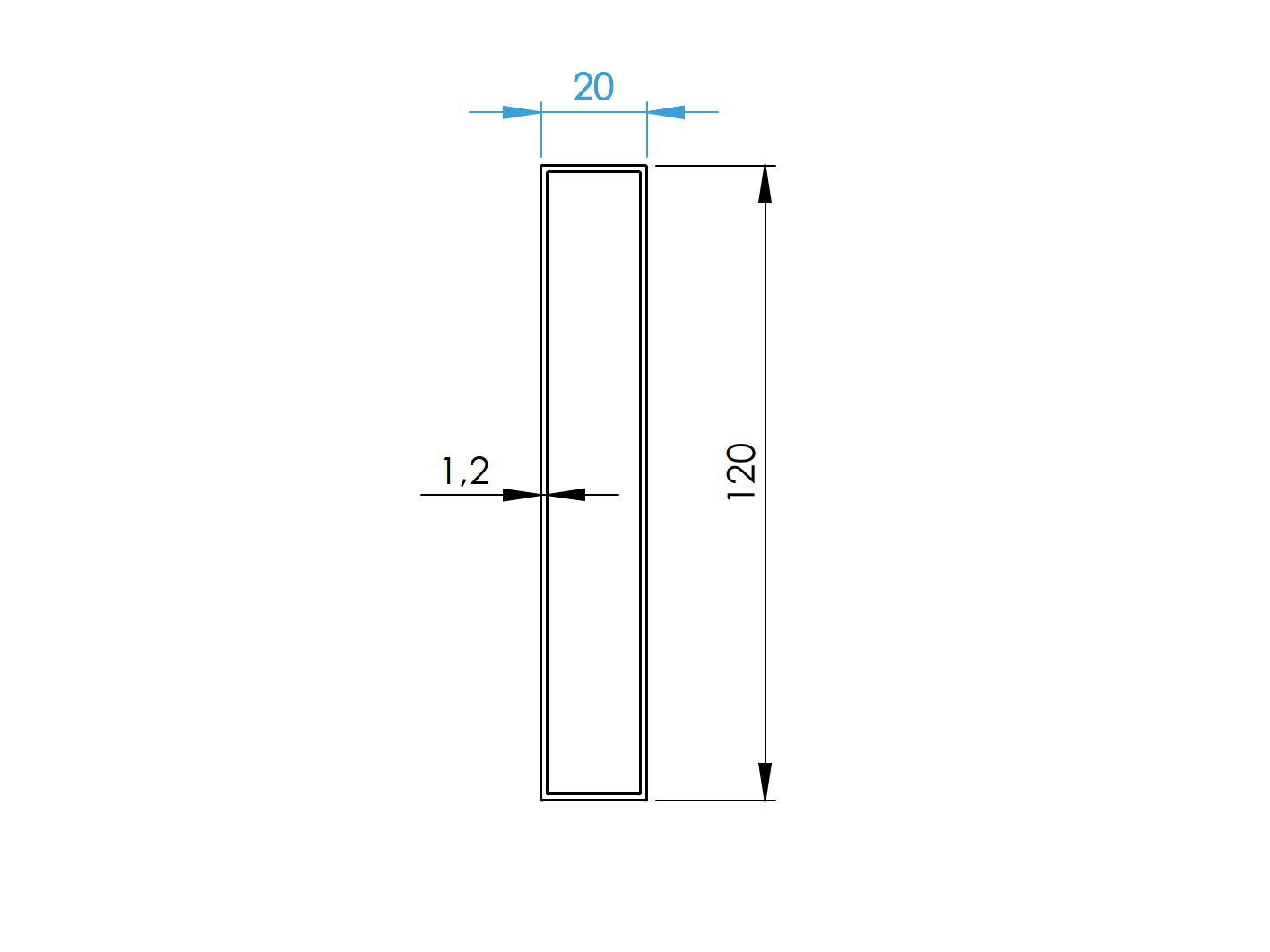 Zaunfuellprofil Aluminium 20 x 120 x 1-2 mm 2-5 m Anthrazit RAL 7016-89.FGS20X120X122500R7016