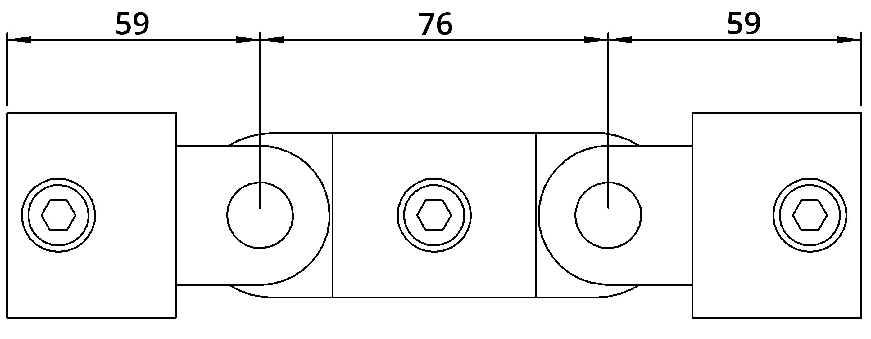 Rohrverbinder | Gelenkstück doppelt 180° | 167A27 | 26,9 mm | 3/4" | Temperguss u. Elektrogalvanisiert
