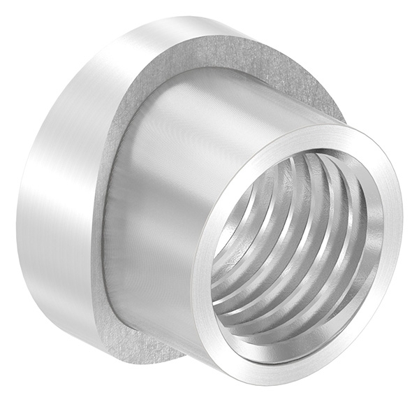 Gewindehuelse Edelstahl V2A fuer Rohr Ø 48-3 mm Gewinde M20 geschliffen Korn 240-88-1151352-240.48