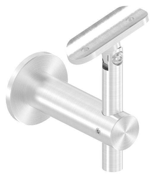 Handlaufhalter höhenverstellbar mit Halteplatte für Ø 42,4 mm V2A
