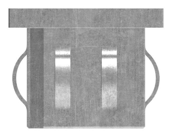 Stahlstopfen flach | mit M8 | für Rohr 40x40x2,0-3,0 mm | Stahl S235JR, roh