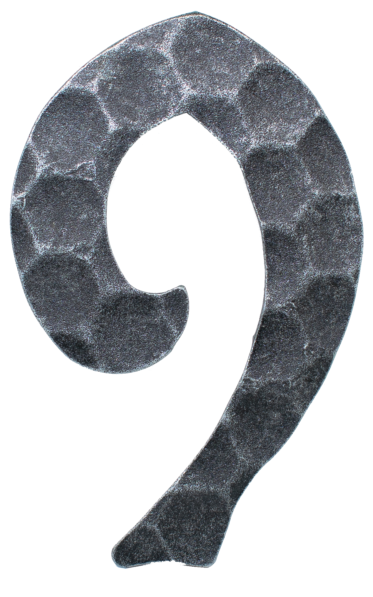Hausnummer 9 | Abmessung 12x8 cm | Material 4 mm gehämmert | Stahl (Roh) S235JR
