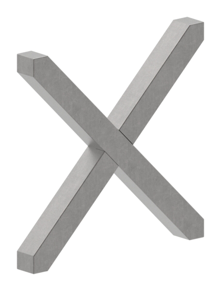 Kreuz | Material: 12x12 mm | Maße: 100x100 mm | Stahl S235JR, roh