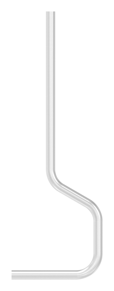 Pfosten gebogen, aus Rohr 42,4mm x 2,5mm, V2A