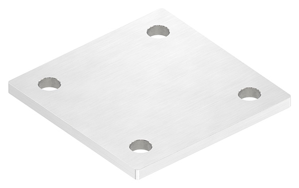 Ankerplatte | Maße: 100 x 100 x 6 mm | mit 4 Bohrungen á Ø 11 mm | V2A