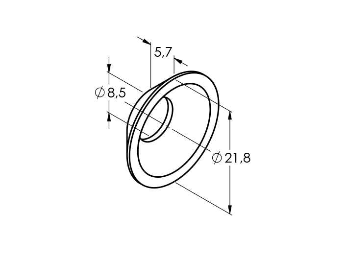 Kegelscheibe Edelstahl AISI 316 M8 Rohzustand-89-11A1408WASHER-A.4