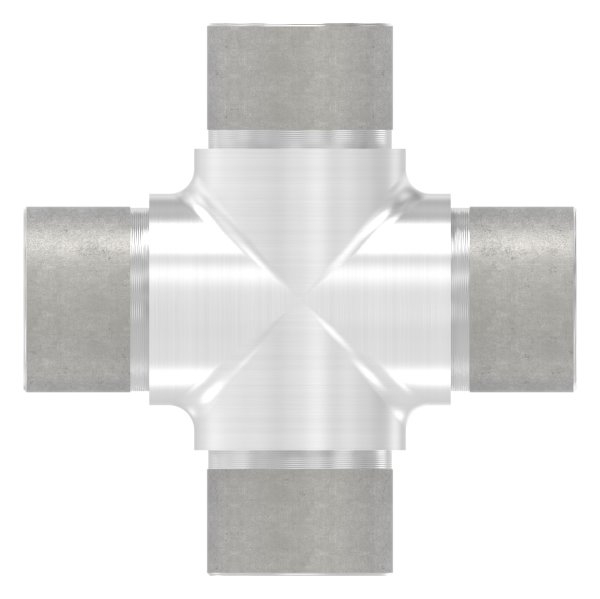 Kreuzstueck mit gleichem Abgang fuer Rundrohr Ø 33-7x2-0 mm V2A-11-3655.4