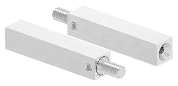 Edelstahl Vierkant-Traegerstift 14x14 mm - Laenge 68 mm - Verstellbar -Kombi M8 Aussen- - M6 Innengewinde -V4A-88-1160221-240.V