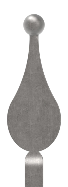 Zaunstab | Länge: 1200 mm | Material 12x12 mm + Spitze mit Kugel | Stahl S235JR, roh