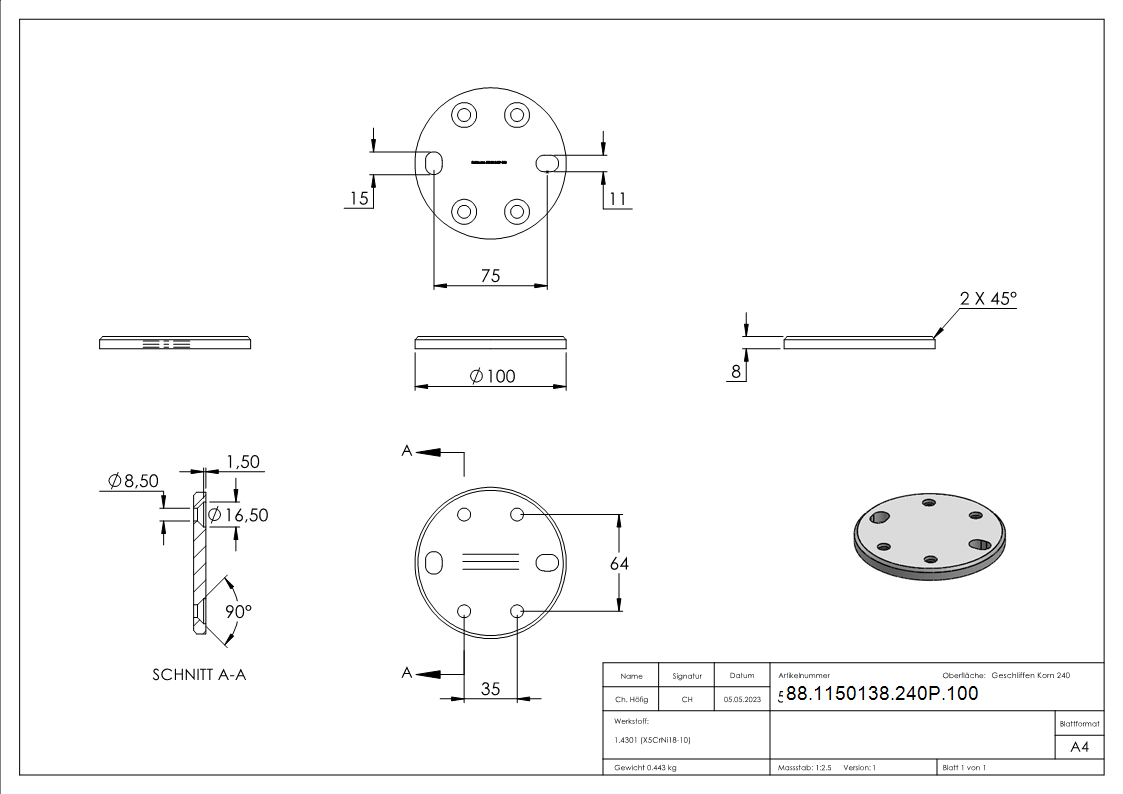 Annkerplatte- 100 x 8mm- fuer Spannringe-88-1150138-240P.100
