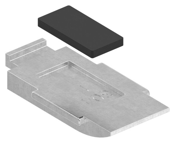 Sicherungsboden Edelstahl V2A fuer Endklemme Mod- 25 halbrund-88-1125-EK-B.V2A