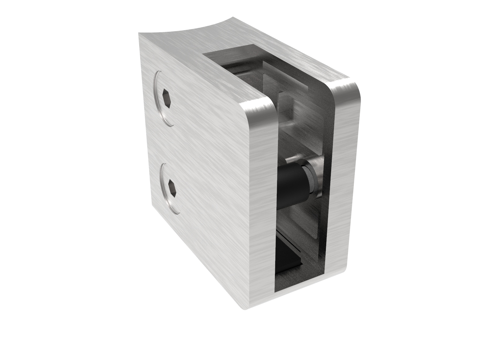 Glasklemme Edelstahl V2A D42-4 Rundpfosten Schliff fuer Glas 6-10-76mm-18-2142S-A.4