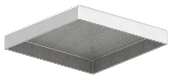 Pfostenkappe Edelstahl für Vierkantrohr: 70x70 mm geschliffen V2A