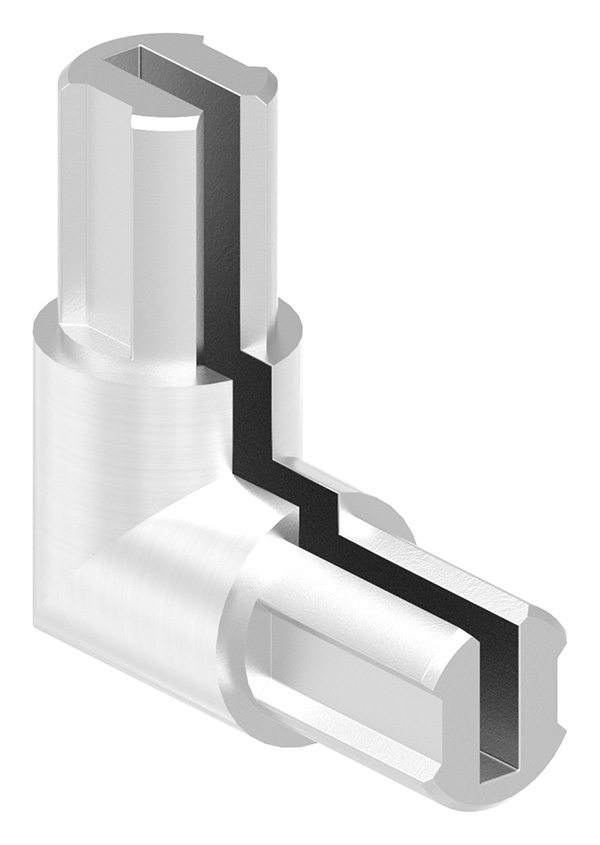 Eckverbinder Edelstahl V2A fuer Klemmprofil Ø 27 x 1-5 mm geschliffen Korn 240-88-1155321.240