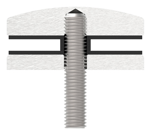 Glaspunkthalter Ø 72 mm- V4A- Anschluss- Flach mit AbP-10-5200.1