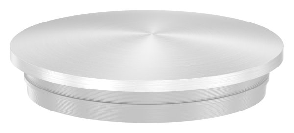 Stopfen leicht gewölbt V2A Vollmaterial für Ø 33,7x2,0 mm - mit Nase