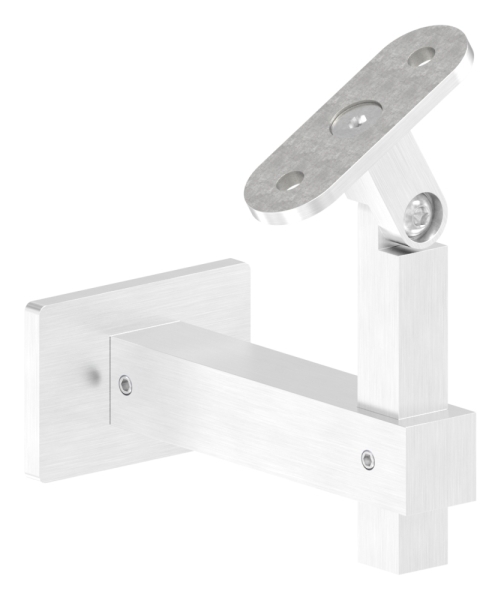 Handlaufhalter eckig mit gerader Halteplatte, V2A