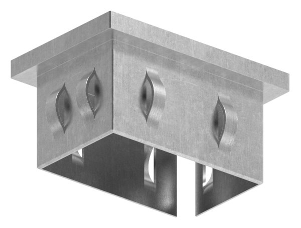 Stahlstopfen flach | für Rohr 60x40x2,0-3,0 mm | Stahl S235JR, roh