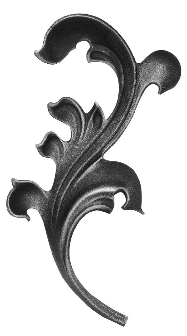 Zierblatt 25mm; Höhe 190x105mm; links