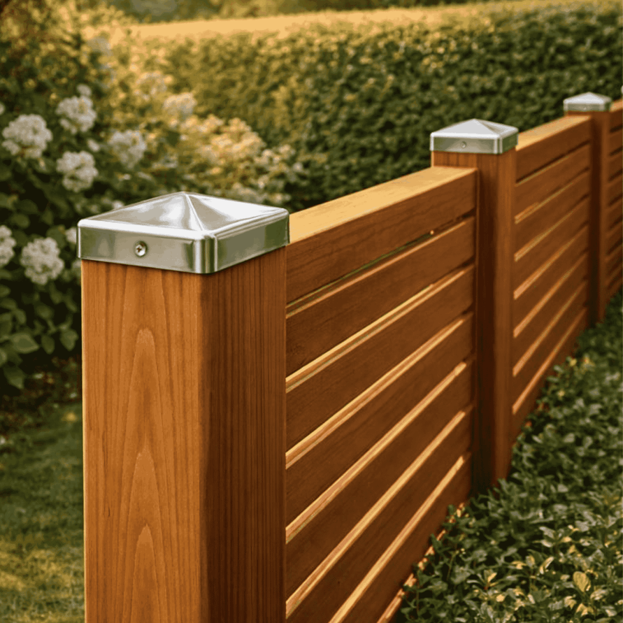 Pfostenkappe 120x120 mm Edelstahl V2A glaenzend poliert – 10er Set inkl. Schrauben-60220-120-012