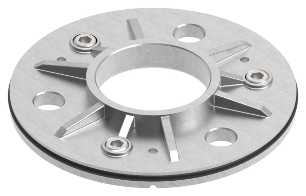 Ankerplatte, Ø 123,5 x 8mm für 48,3mm Rohr, roh, V2A