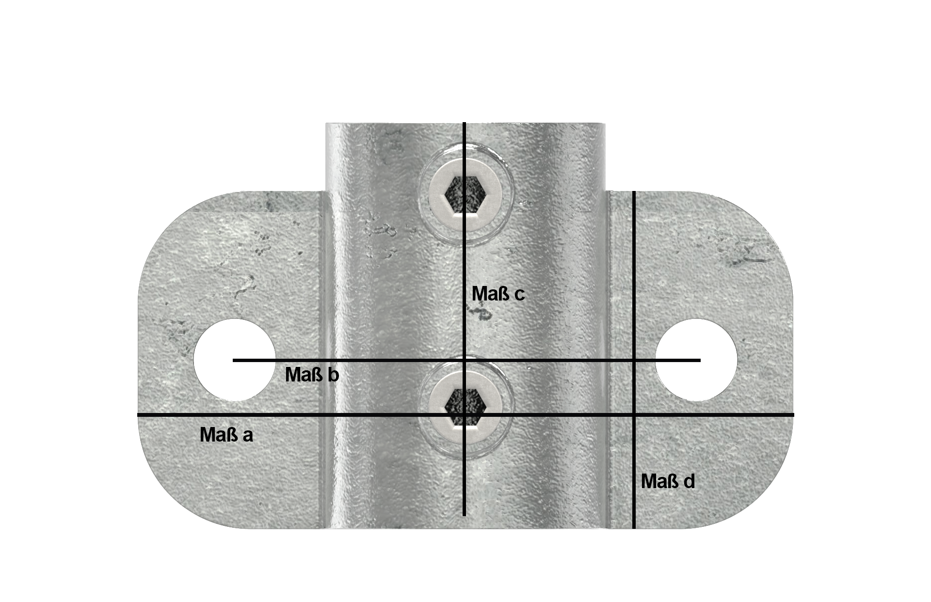 Rohrverbinder - Wandhalter - 246D48 - 48-3 mm - 1 1-2- - Feuerverzinkt u. Elektrogalvanisiert-246D48