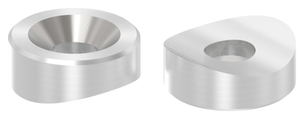 Ausgleichsstück Ø 18mm für Rundrohr Ø 42,4mm mit Senkbohrung 6,5 mm, V2A