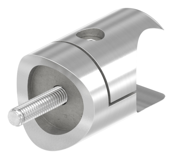 Klemmprofilhalter Edelstahl V2A fuer Klemmprofil Ø 27 mm- Rohr Ø 48-3 mm- geschliffen-88-1155351-240.48