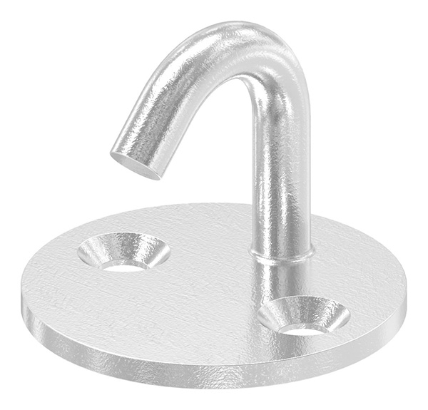 Befestigungsoese Edelstahl V4A Rundeisen Ø 5 mm mit runder Platte- 2 Bohrungen-88.11100076005