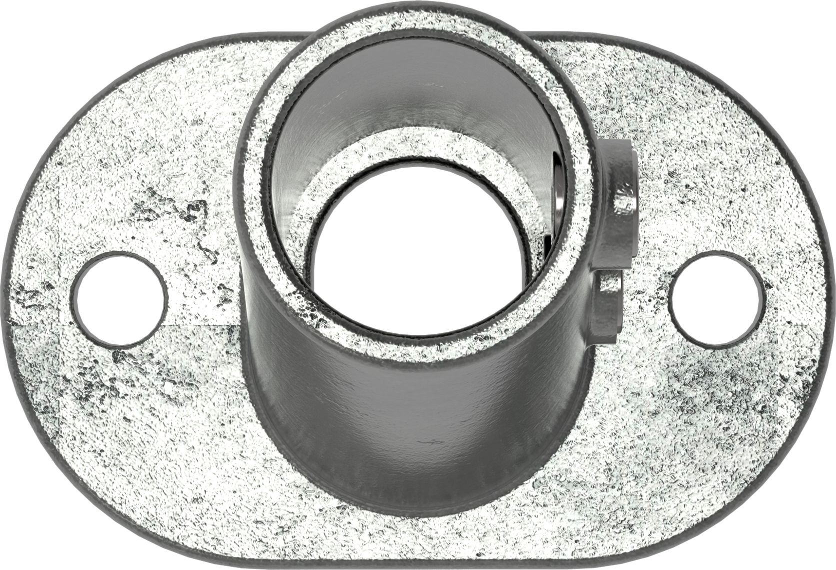 Rohrverbinder | Fußplatte oval 3-11° Neigung | 152C42 | 42,4 mm | 1 1/4" | Feuerverzinkt u. Elektrogalvanisiert