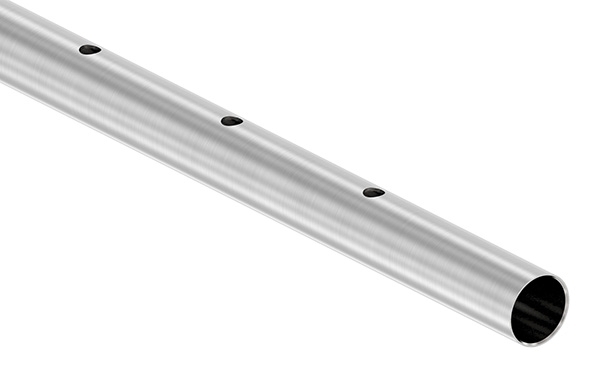 Rundrohr Ø 42,4 x 2,0 mm einseitig gelocht á 3 m Edelstahl