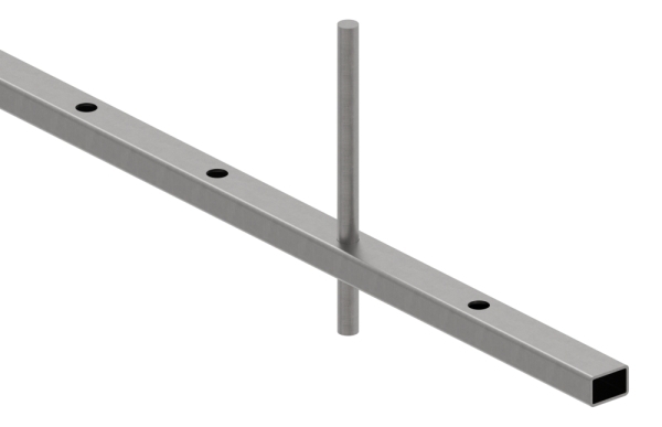 Rechteckrohr 30 x 20 x 2mm, gelocht für Ø 12mm mit Abstand Mitte-Mitte 120mm, Länge 3m