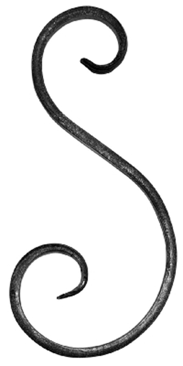 S-Schnecke - Masse- 170x80 mm - Material- 12x5 mm - Stahl S235JR- roh-30-3720.8