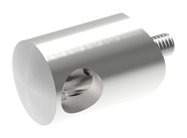 Querstabhalter Ø 22 mm | Anschluss: 33,7 mm | mit Bohrung: 12,2 mm | V2A