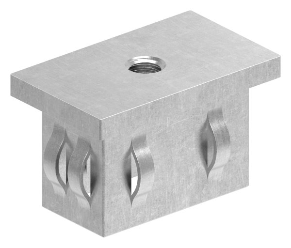 Stahlstopfen flach | mit M8 | für Rohr 50x30x2,0-3,0 mm | Stahl S235JR, roh