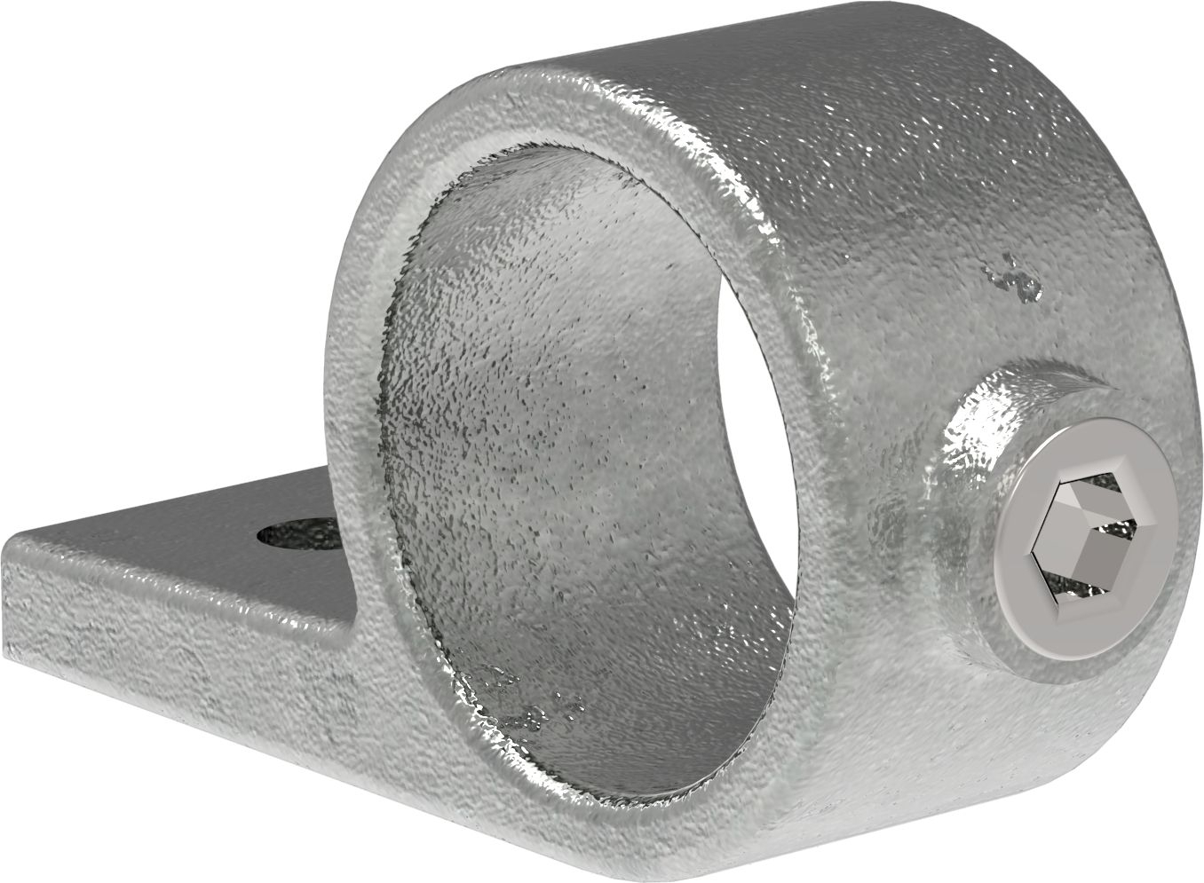 Rohrverbinder | Befestigungsring mit Flansch 1 Bohrung | 199B34 | 33,7 mm | 1" | Feuerverzinkt u. Elektrogalvanisiert