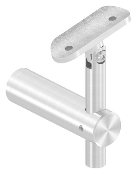 Handlaufhalter mit Gelenk und Halteplatte für flachen Anschluss V2A