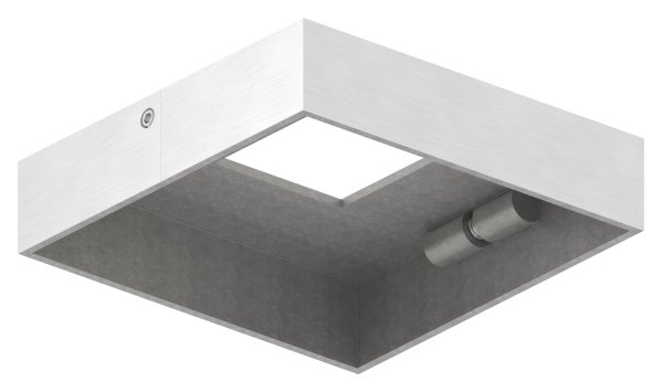 Abdeckrosette zweiteilig 109x109x25 mm für Vierkantrohr: 40x40 mm V4A