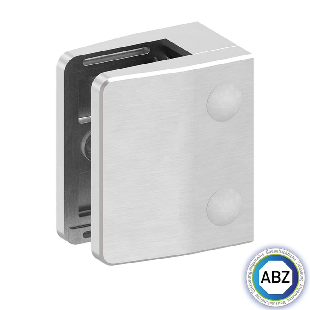 Glasklemme | mit ABZ Zulassung | Maße: 55x65x37,5 mm | verschiedene Anschlüsse | V2A / V4A / Zink / Edel. Optik