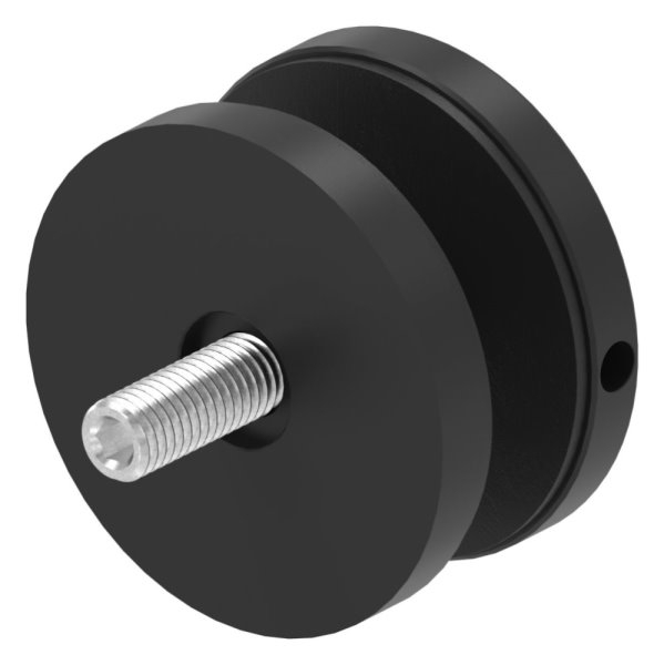 Glaspunkthalter 62mm- Anschluss- flach- V2A- pulverbeschichtet in RAL 9005 schwarz matt-88-1160240-240.9005