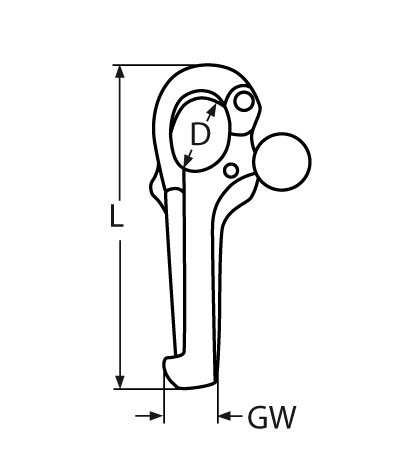 Pelikanhaken mit Innengewinde Laenge- 75 – 150 mm V4A- Verkauf in VPE-66-64-411.8283