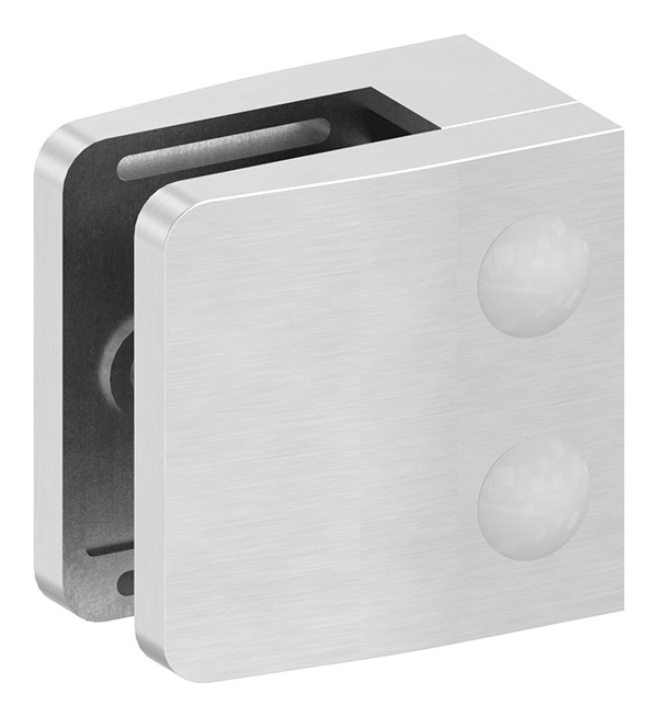 Glasklemme V2A 52 x 52 x 32-5 mm mit AbZ gerade eckig inkl- Schrauben-10-3100ABZ.4