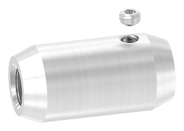 Verbinder 18mm mit Gewinde M10 und Bohrung 12mm