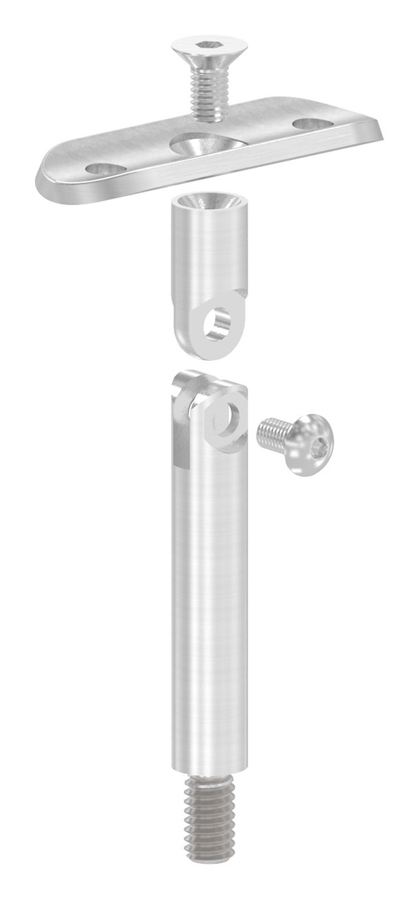 Gelenkstift Ø 12mm mit Halteplatte 42,4mm, V2A