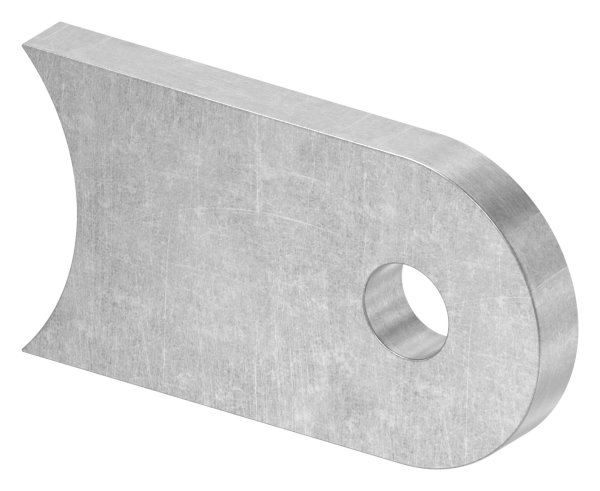 Anschweisslasche - Masse- 50x30x6 mm - Rundloch- Ø 9 mm - Anschluss- Ø 42-4mm - Stahl -roh- S235JR-30-3556.9