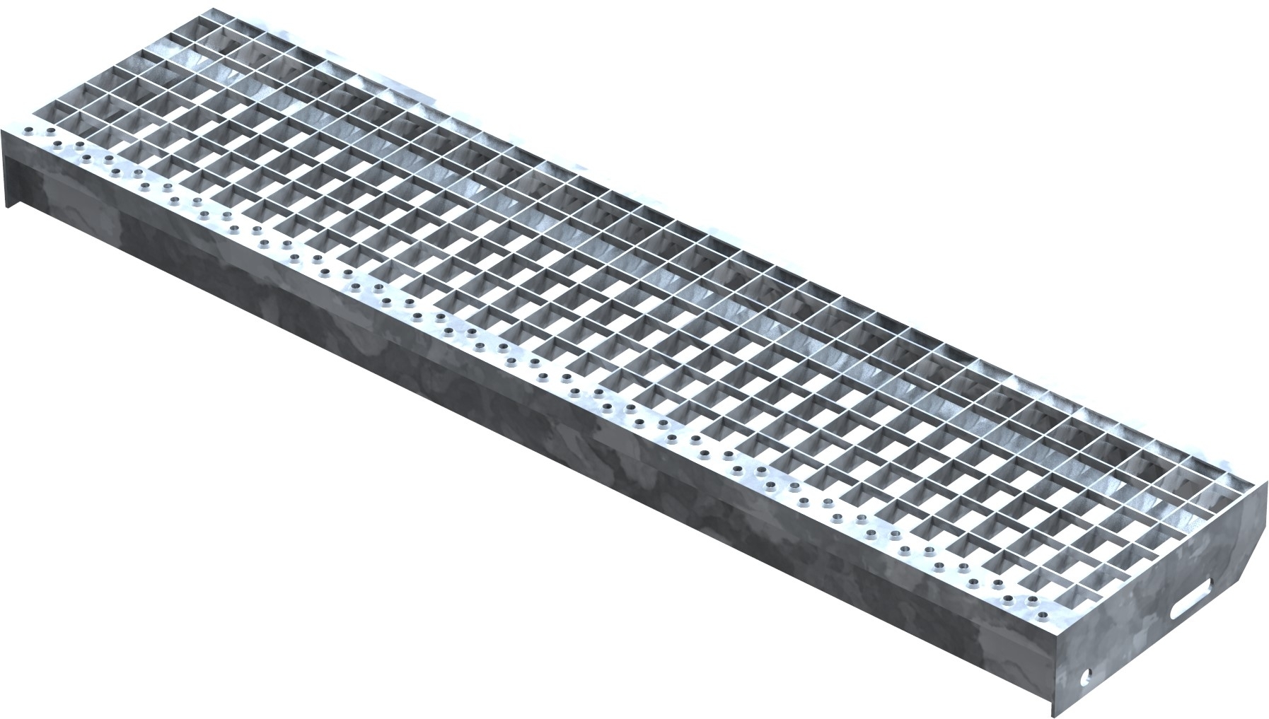 Gitterroststufe Treppenstufe Mae- 1000x240 mm 30-30 mm S235JR -St37-2- im Vollbad feuerverzinkt-40-1002430.7